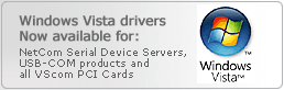 Windows Vista drivers for VS-NetCom products