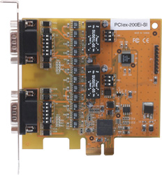 VScom 200Ei-Si PCIex, a 2 Port RS232, RS422/485 PCI Express x1 card, 16C950 UART