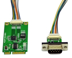 VScom USB-COM Plus mPCIe, a single port Mini PCI Express to-Serial card for RS232/422/485