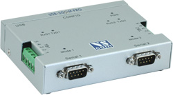 Vscom USB-2COM-PRO, an USB to 2 x RS232/422/485 serial port converter DB9 and terminal block connector