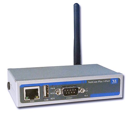 VScom NetCom+ (Plus) 123 WLAN, a single port wireless Serial Device Server for Ethernet/TCP to RS232/422/485