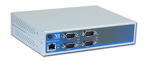 VScom NetCom+ (Plus) 413, a quad port Serial Device Server for Ethernet/TCP to RS232/422/485